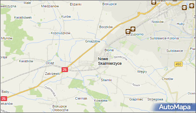 mapa Nowe Skalmierzyce, Nowe Skalmierzyce na mapie Targeo