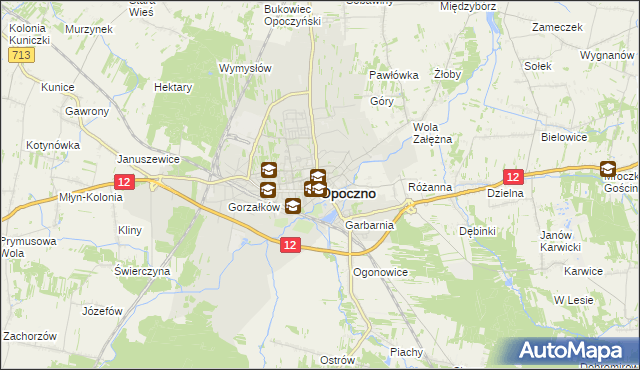mapa Opoczno, Opoczno na mapie Targeo