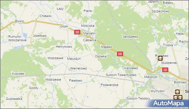 mapa Osówka gmina Sierpc, Osówka gmina Sierpc na mapie Targeo