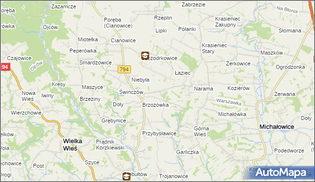 mapa Owczary gmina Zielonki, Owczary gmina Zielonki na mapie Targeo