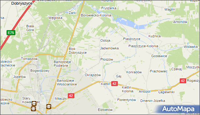 mapa Płoszów, Płoszów na mapie Targeo