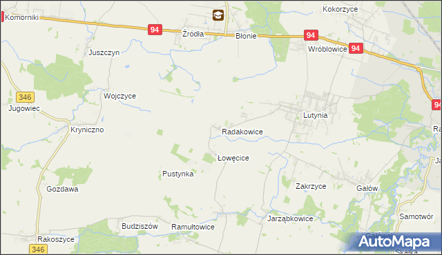 mapa Radakowice, Radakowice na mapie Targeo