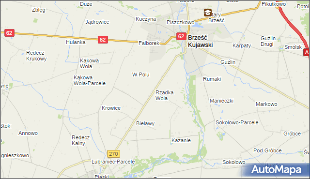 mapa Rzadka Wola, Rzadka Wola na mapie Targeo