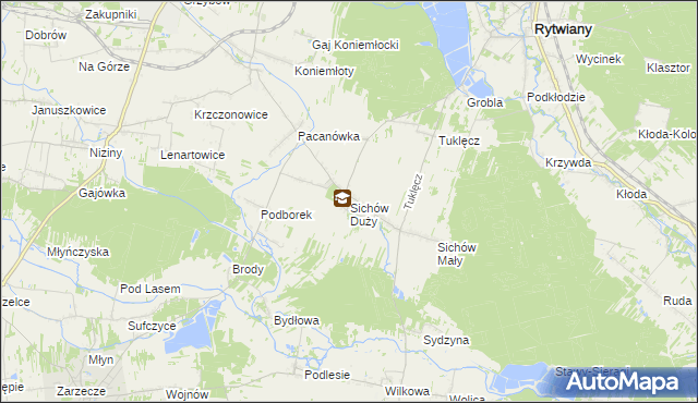 mapa Sichów Duży, Sichów Duży na mapie Targeo