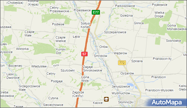 mapa Smroków, Smroków na mapie Targeo