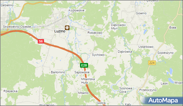 mapa Sychowo, Sychowo na mapie Targeo