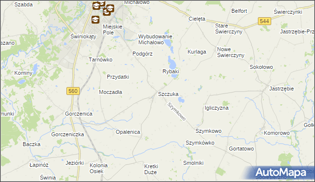 mapa Szczuka, Szczuka na mapie Targeo