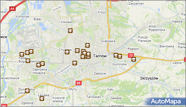 mapa Tarnów, Tarnów na mapie Targeo