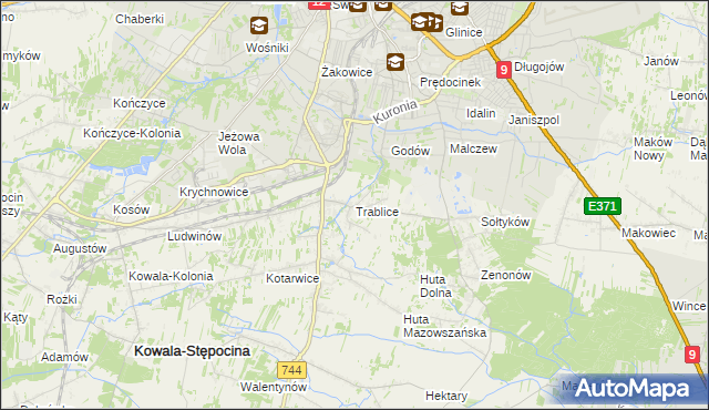 mapa Trablice, Trablice na mapie Targeo