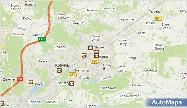 mapa Wołomin, Wołomin na mapie Targeo