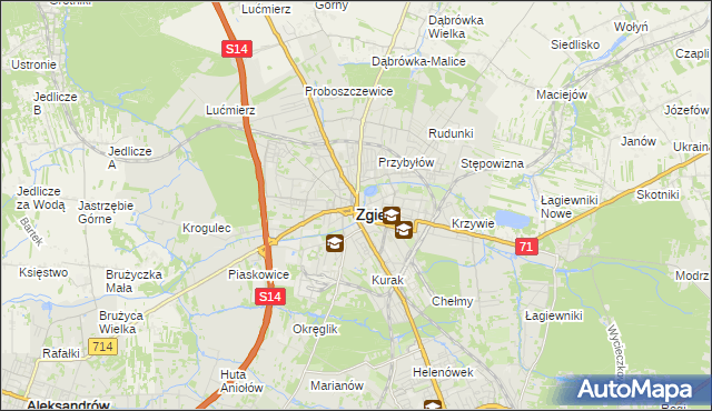 mapa Zgierz, Zgierz na mapie Targeo