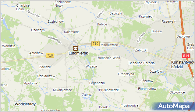 mapa Bechcice-Wieś, Bechcice-Wieś na mapie Targeo