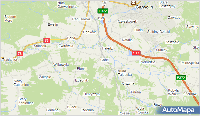 mapa Górki gmina Garwolin, Górki gmina Garwolin na mapie Targeo