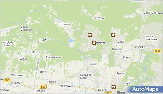mapa Hornówek gmina Izabelin, Hornówek gmina Izabelin na mapie Targeo