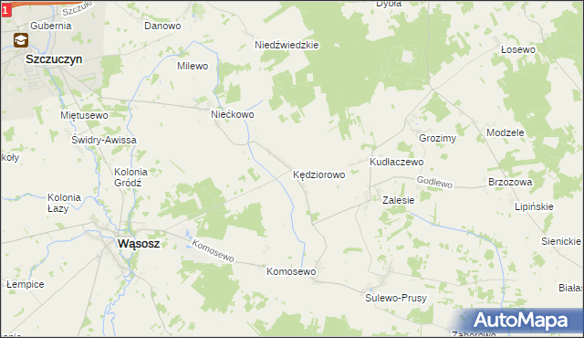 mapa Kędziorowo, Kędziorowo na mapie Targeo