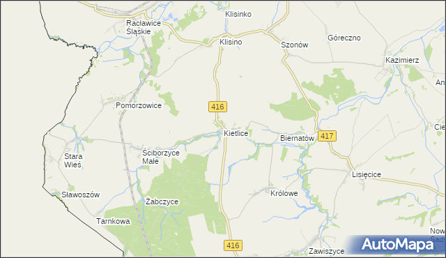 mapa Kietlice gmina Głubczyce, Kietlice gmina Głubczyce na mapie Targeo