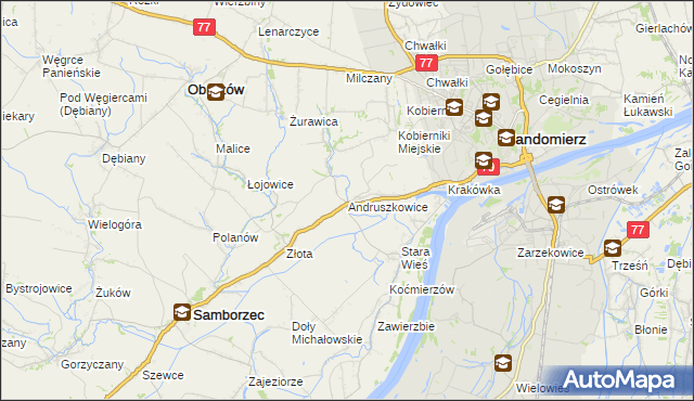 mapa Andruszkowice, Andruszkowice na mapie Targeo