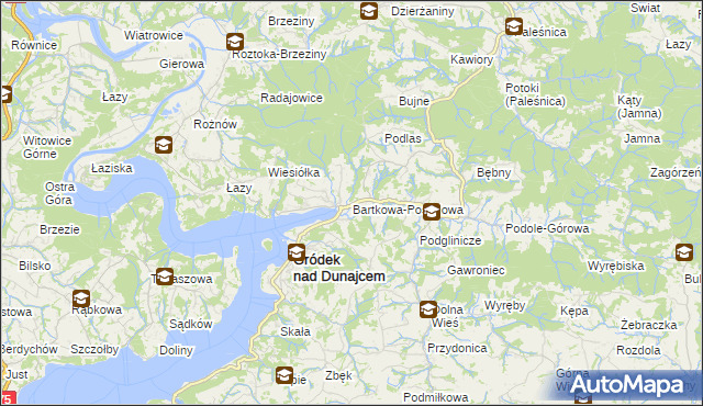 mapa Bartkowa-Posadowa, Bartkowa-Posadowa na mapie Targeo