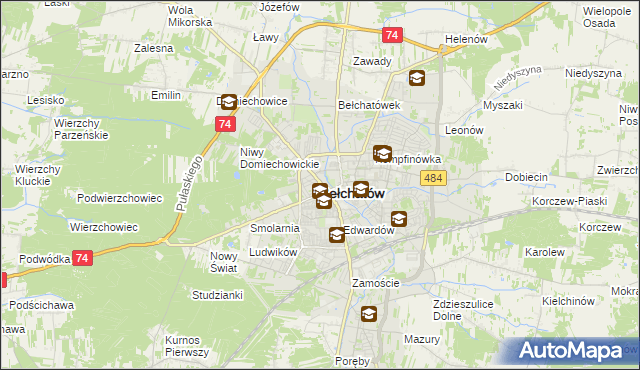 mapa Bełchatów, Bełchatów na mapie Targeo
