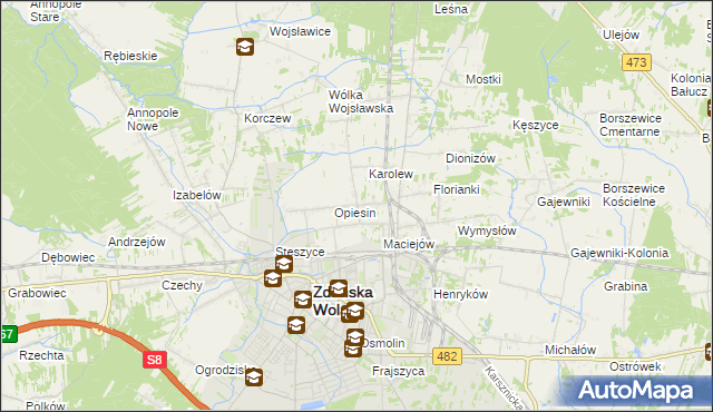 mapa Beniaminów gmina Zduńska Wola, Beniaminów gmina Zduńska Wola na mapie Targeo