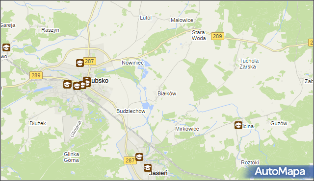 mapa Białków gmina Lubsko, Białków gmina Lubsko na mapie Targeo