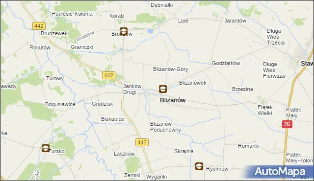 mapa Blizanów Drugi, Blizanów Drugi na mapie Targeo