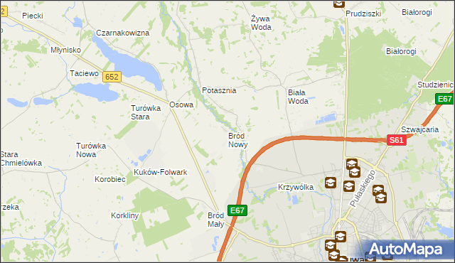 mapa Bród Nowy, Bród Nowy na mapie Targeo