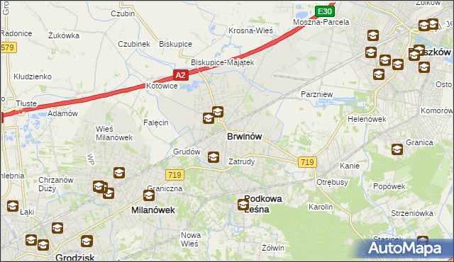 mapa Brwinów, Brwinów na mapie Targeo