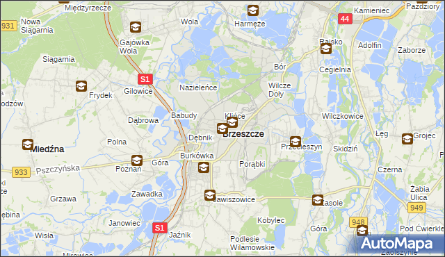 mapa Brzeszcze, Brzeszcze na mapie Targeo