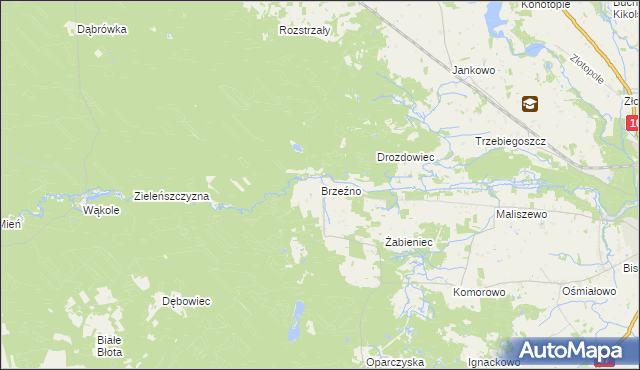 mapa Brzeźno gmina Lipno, Brzeźno gmina Lipno na mapie Targeo