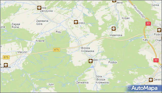 mapa Brzóza Królewska, Brzóza Królewska na mapie Targeo