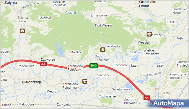 mapa Budy Łańcuckie, Budy Łańcuckie na mapie Targeo