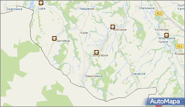 mapa Burgrabice, Burgrabice na mapie Targeo