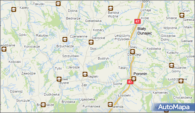 mapa Bustryk, Bustryk na mapie Targeo