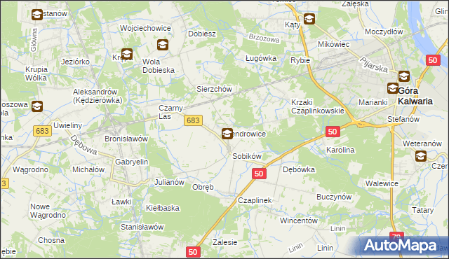 mapa Cendrowice, Cendrowice na mapie Targeo