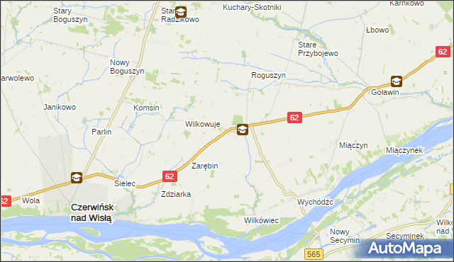 mapa Chociszewo gmina Czerwińsk nad Wisłą, Chociszewo gmina Czerwińsk nad Wisłą na mapie Targeo