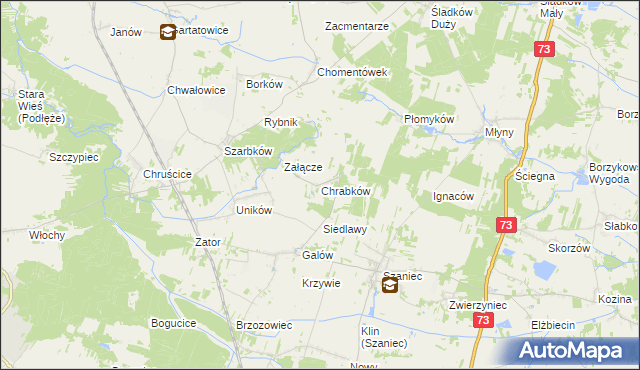 mapa Chrabków, Chrabków na mapie Targeo