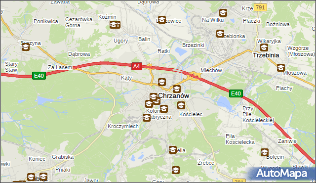 mapa Chrzanów, Chrzanów na mapie Targeo