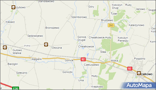 mapa Chwałkowice gmina Strzałkowo, Chwałkowice gmina Strzałkowo na mapie Targeo