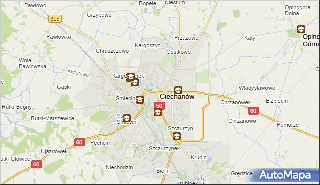 mapa Ciechanów, Ciechanów na mapie Targeo