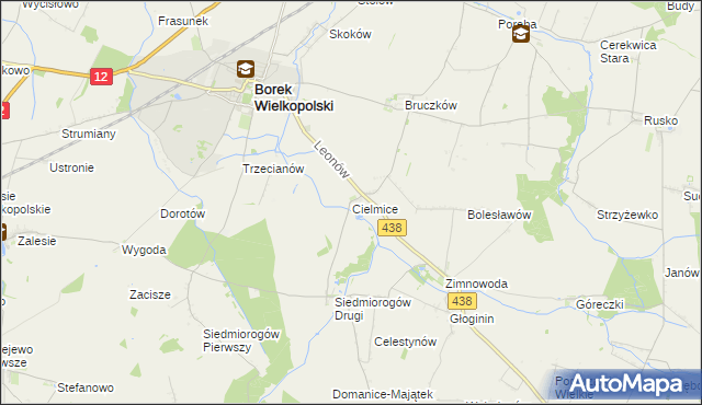 mapa Cielmice, Cielmice na mapie Targeo