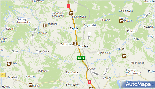 mapa Cmolas, Cmolas na mapie Targeo