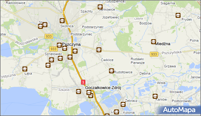 mapa Ćwiklice, Ćwiklice na mapie Targeo