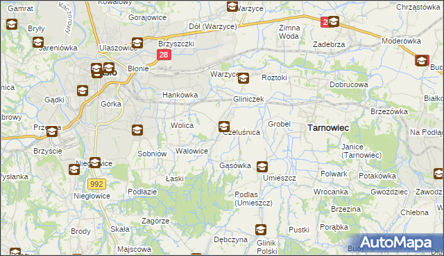 mapa Czeluśnica, Czeluśnica na mapie Targeo