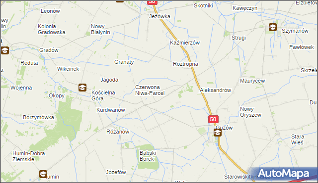 mapa Czerwona Niwa, Czerwona Niwa na mapie Targeo