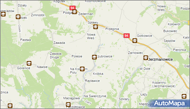 mapa Czubrowice, Czubrowice na mapie Targeo