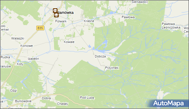 mapa Dobcza, Dobcza na mapie Targeo