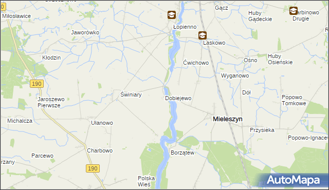 mapa Dobiejewo, Dobiejewo na mapie Targeo