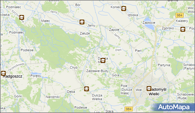 mapa Dulcza Mała, Dulcza Mała na mapie Targeo