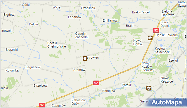 mapa Gągolin Południowy, Gągolin Południowy na mapie Targeo